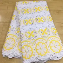 Горячая ткань из Дубая высокое качество швейцарская вуаль кружево в швейцарском нигерийском стиле кружевная ткань dentelle Африканский хлопок кружево 5Y