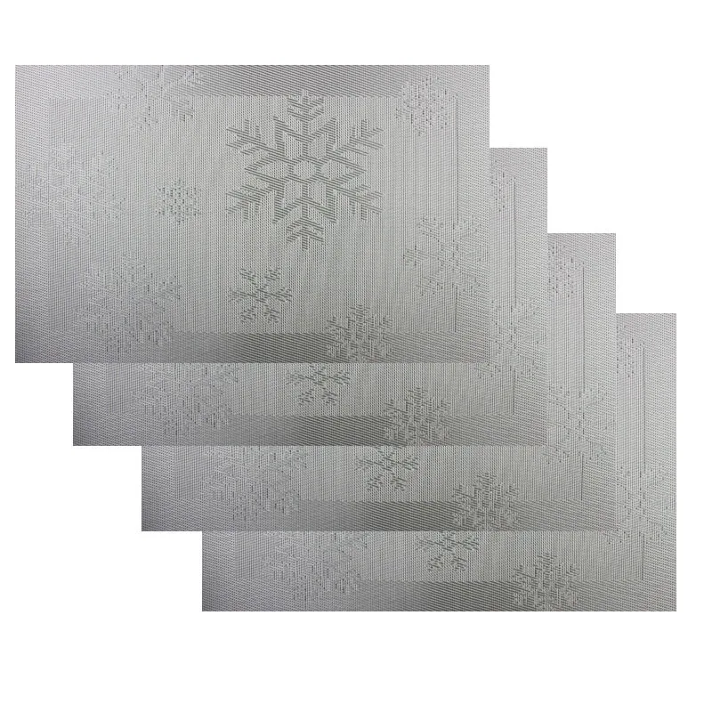 4 шт. ПВХ рождественские снежинки настольные коврики наборы подстилок новые рождественские украшения, рождественские подстилки - Цвет: style B