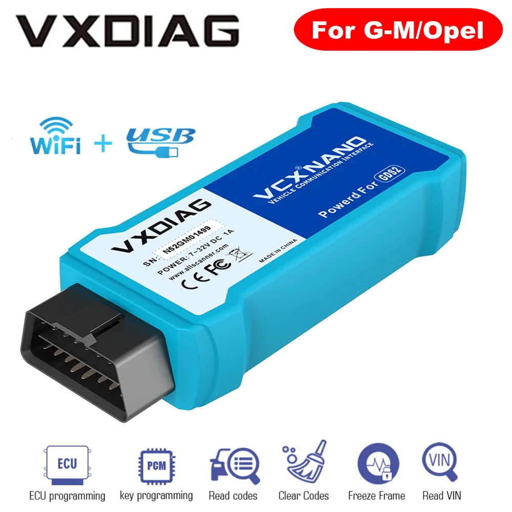 VXDIAG VCX NANO Авто диагностический инструмент для G-M/Opel/Saab GDS2 V21.0.01501/2019 4 Tech2WIN 16.02.24 USB/Wifi