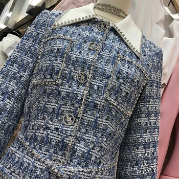 

Temperament Womens Outfit Small Fragrant Wind Slim Palysut Women's Fall and Winter Clothes New Jumpsuit Tweed Clothes