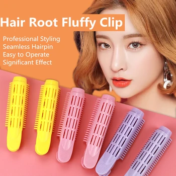 

4pcs/set Korea Natural Fluffy Hair Clip Curly Hair Plastic Hair Root Fluffy Clip Bangs Hair Styling Clip Hairpins G0618