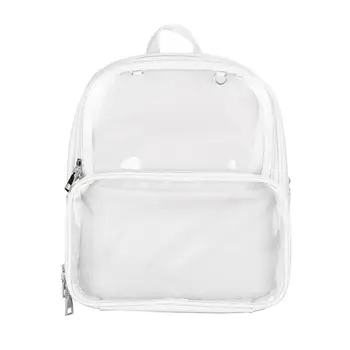 

1PC Jelly Backpack Stylish Waterproof Transparent Zipper Backpack for Teenager Girls Boys Beige large storage space packback