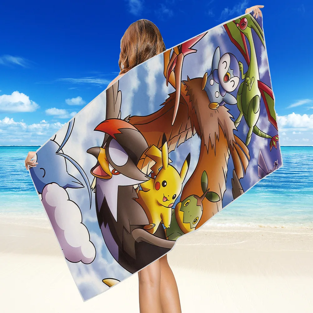 Pokemon Pikachu series digital printing cartoon character rectangular beach towel bath towel towel non-sticky birthday gifts mecha godzilla toy Action & Toy Figures