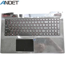 Упор для рук для lenovo IdeaPad Y50 Y50-70 верхняя крышка Клавиатура США подсветка КБ рамка с тачпадом AP14R000A00