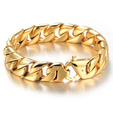 Сильные тяжелые Ювелирные изделия 316L нержавеющая сталь кубинская бордюрная цепь мужской браслет 8,6" высококачественный мужской браслет