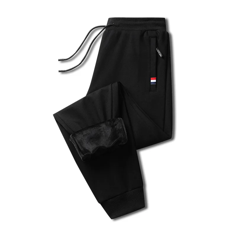 

Autumn And Winter Men's Warm Guard Pant Fashion Solid Color Plush Outer Casual Cotton Large Sports Pants Big Size Trousers