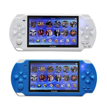 

2x 4.3Inch Handheld Game Console 8GB Portable Video Game Built-In 10000 Free Classic Games US Plug (White&Blue)