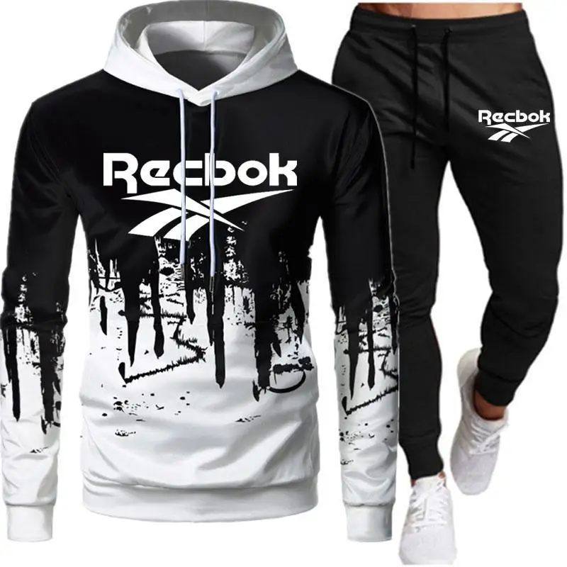 

2Pcs/Set Men's Sportswear Sets 2020 Autumn Winter Hooded Thick Male Casual Tracksuit Men 2 Piece Sweatshirt + Sweatpants Set