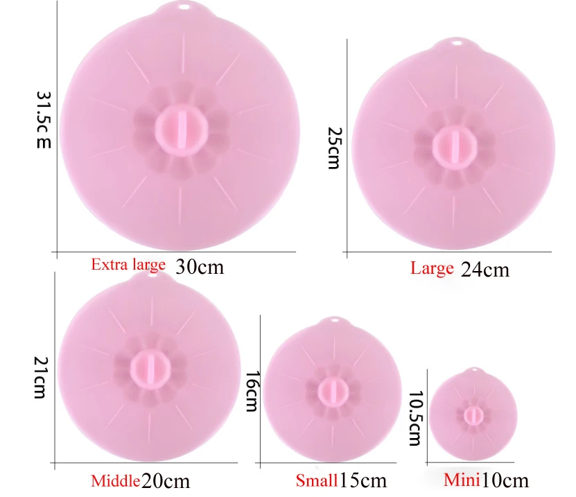 Pink 5 шт./компл. Крышка для тарелки с едой s креативное Силиконовое постельное белье высокотемпературный и чехол с теплоизоляцией Крышка для тарелки с едой - Цвет: Pink
