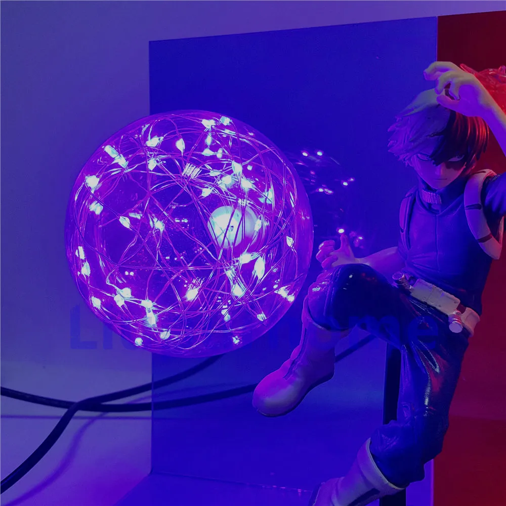 My Hero Academy Todoroki Shoto ночник 3D светодиодный светильник экшн лампа огонь фигурка свет электрический стол освещение Boku no Hero Academy