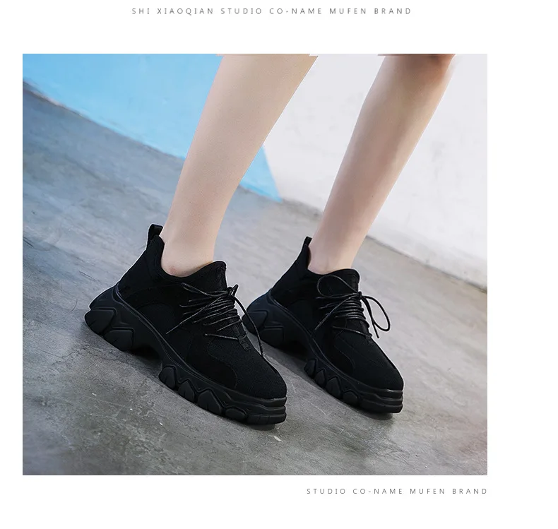 Обувь для девочек; женские кроссовки на платформе из натуральной кожи; zapatos de mujer; Брендовая женская обувь черного цвета на толстой подошве; обувь для папы