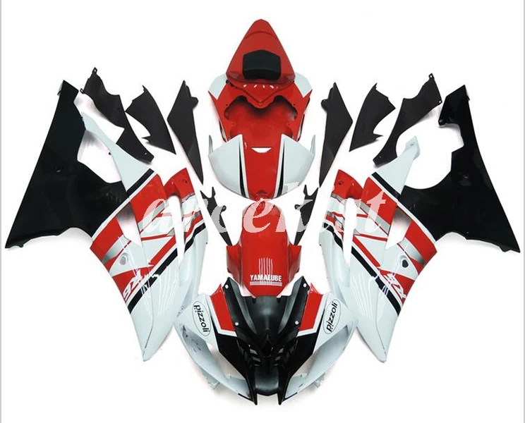 ABS литья под давлением Обтекатели комплект подходит для YAMAHA YZF-R6 2008- 08 09 10 11 12 13 14 15 16 Кузов Набор красный белый