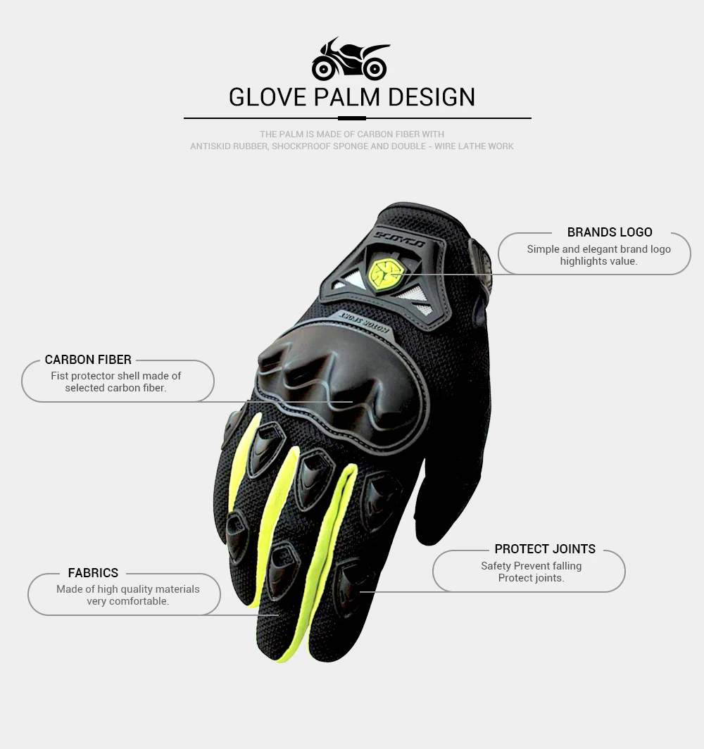 SCOYCO мотоциклетные перчатки летние дышащие Guantes Moto Перчатки сенсорные Мотоциклетные Перчатки мотокросса внедорожные гоночные перчатки
