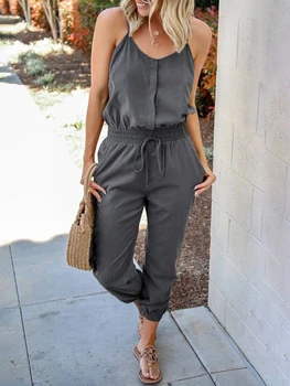 

Sexy Off Shoulder Rompers Womens Jumpsuit Adjustable Lace Up Waist Bodysuit Casual Overalls Backless Club Outfits Tracksuit