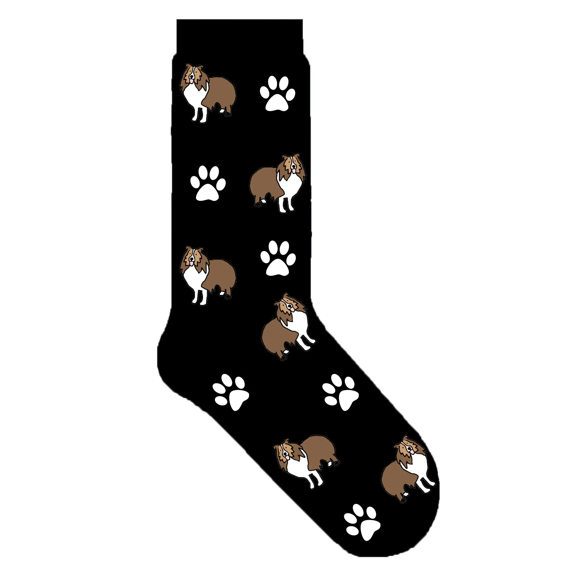 sheltie dog Sheltie crew socks with cute dog Shetland Sheepdog dog theme gift ORIGINAL puppy women unisex cotton sox 50 pair/lot EU 38-44 - Цвет: sheltie dog