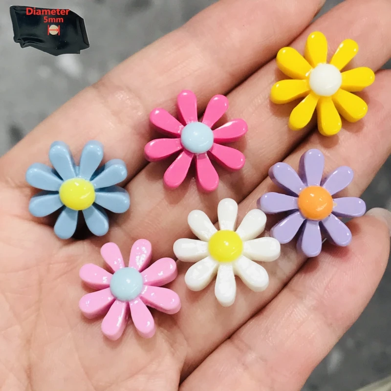 

6PCS Resin Cute Cartoon Fridge Magnetic Sticker Kawaii Colourful Flower Refrigerator Magnet Creative Office Supplies Note Holder