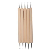 5Pcs Wooden Ball Stylus Dotting Tools Set Embossing Pattern Clay Sculpting Modeling Tools For Manicure Rhinestone Picker Tool 2