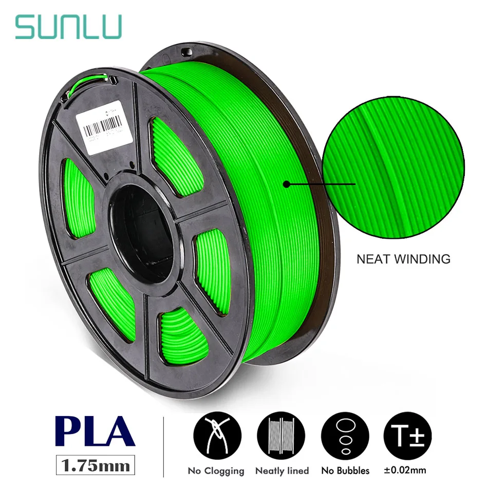 

SUNLU Filament PLA 1.75 mm 1kg For 3D Printer Accuracy Dimension +/-0.02mm NO Tangle Winding 3d Filament Printing Smoothly