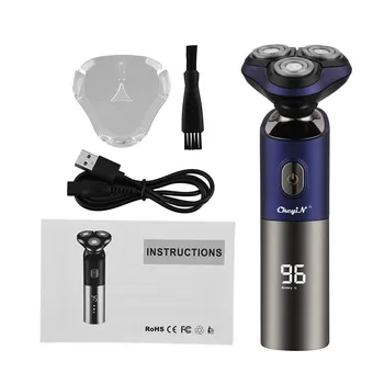 

Waterproof Electric Shaver Men's Razor Beard Trimmer Shaver for Men 3 Blades Portable Beard Trimmer Cutting Machine LED Display