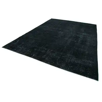 

275x373 Cm Black Handmade Overdyed Large Area Rug-9x12 Ft