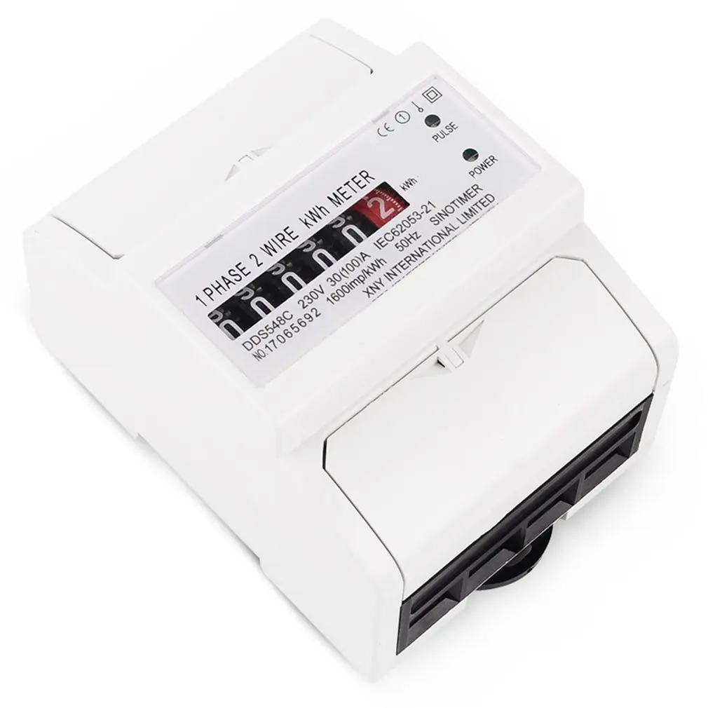Однофазный счетчик энергии с 2 проводами, аналоговый кВтч 5-100A 230 В переменного тока 50 Гц, измеритель мощности, бытовой электрический din-рейку
