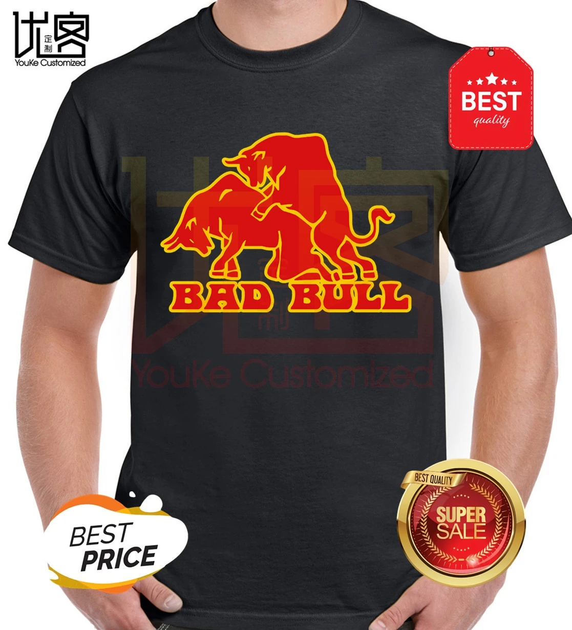 Футболка bad bull для секса красная Сексуальная шутка энергетический напиток