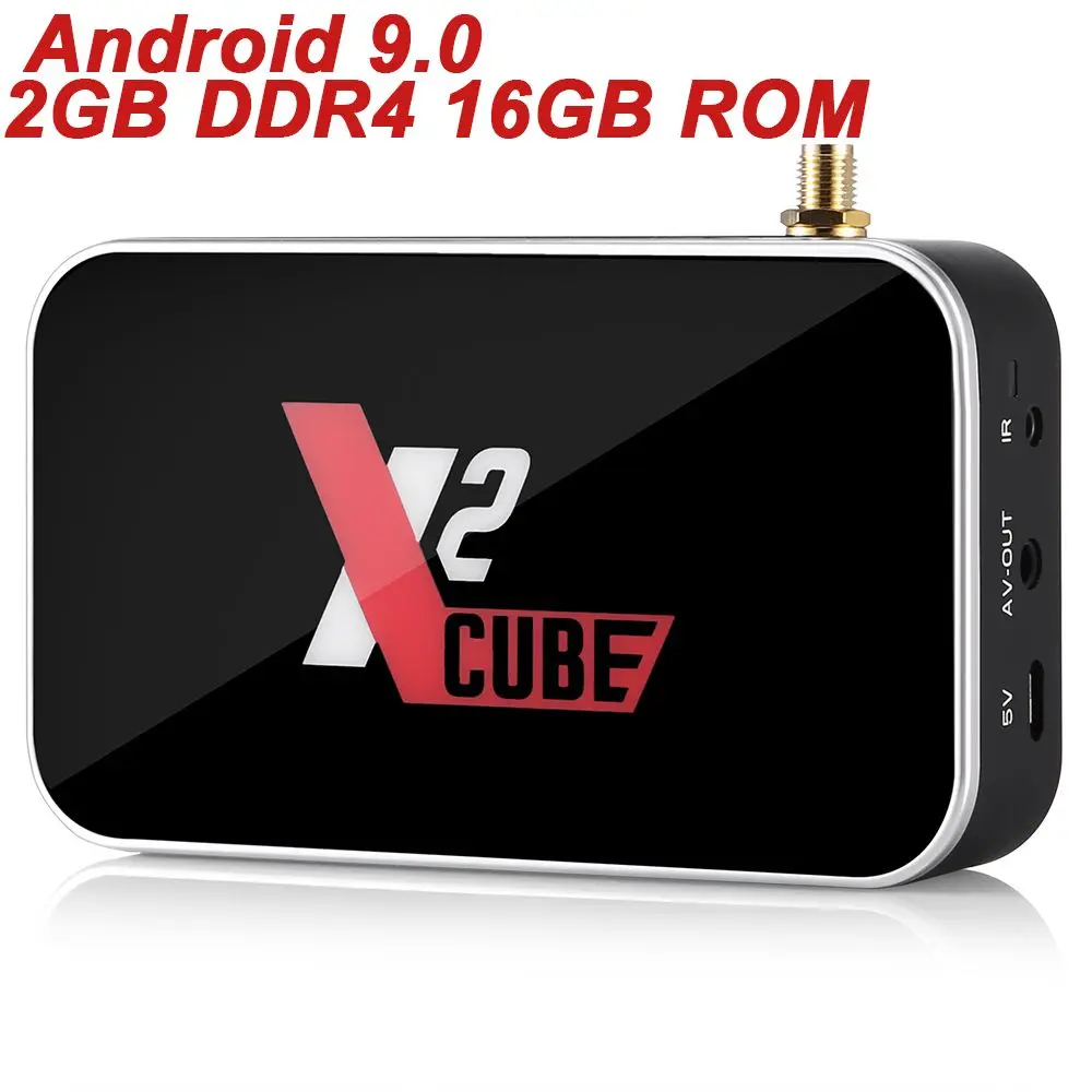  X2 CUBE Smart TV Box Android 9.0 Amlogic S905X2 2GB DDR4 16GB ROM Set Top Box 2.4G WiFi 4K HD Set T