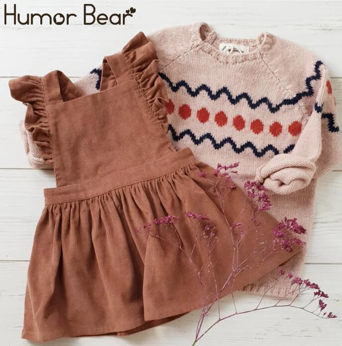 Humor Bear/ летнее платье в европейском и американском стиле; Новинка; вельветовое платье принцессы без рукавов на бретелях для маленьких девочек; одежда для маленьких девочек - Цвет: Brown