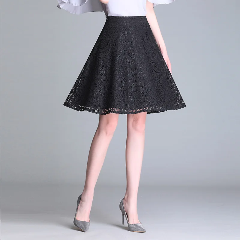 

Lace Skirt Autumn And Winter Women's New Style 2019 Autumn Skirt Pleated A- line Small Expansion Skirt Short Skirt A- type Autum