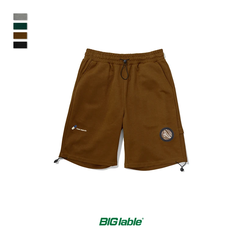 BIG LABLE Men's Brand Casual Shorts New Style Fashion Men Short Men Hot Sale Casual Beach Shorts Elastic Waist Shorts 9364S - Цвет: Brown