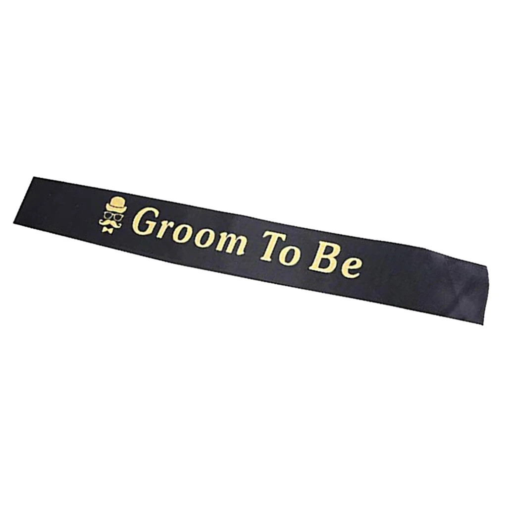 Modern Fabric Groom to Be Sash Bachelor Bridal Shower Party Favors Black Modern Fabric Groom to Be Sash Bachelor Bridal Shower Party Favors Black