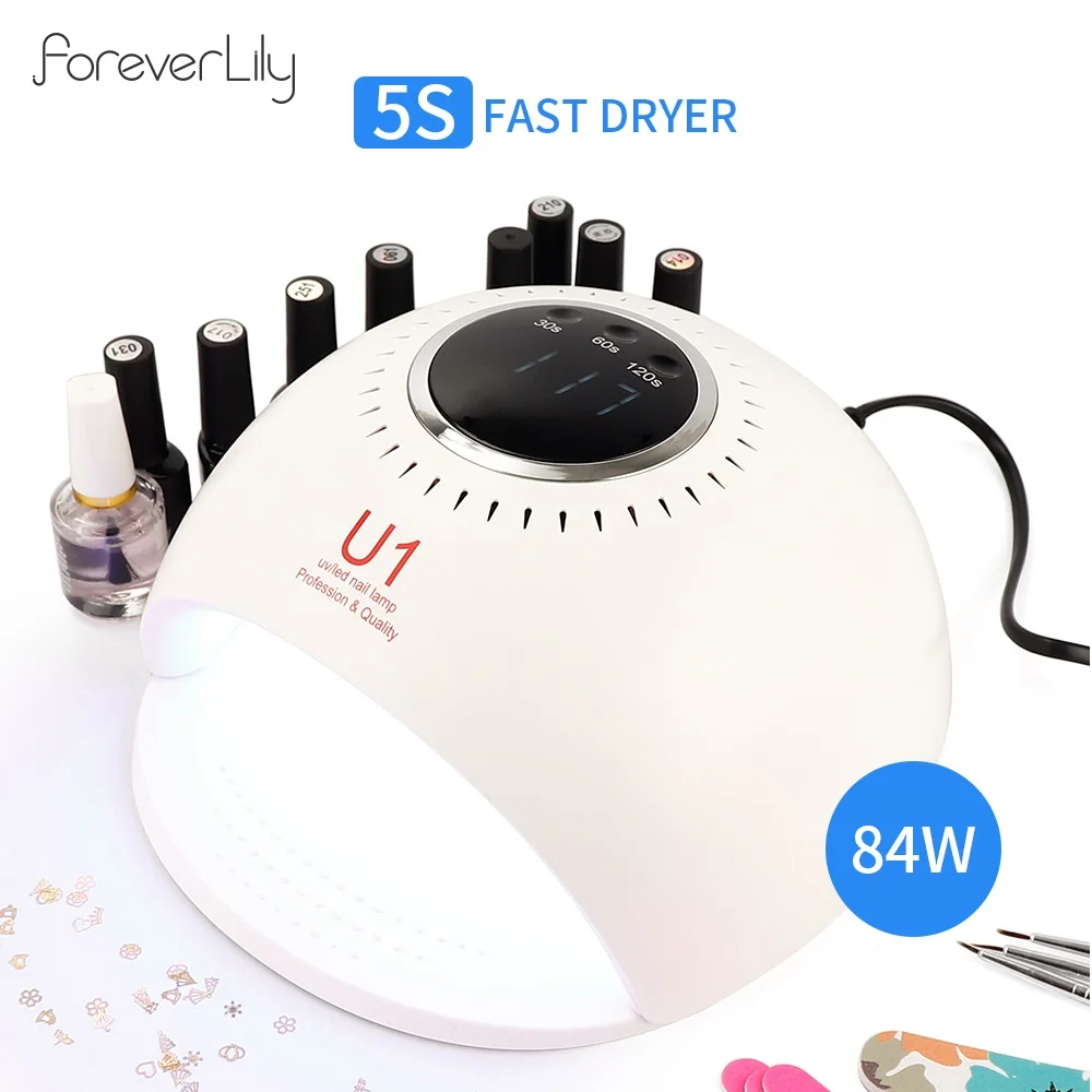 Lampe UV LED intelligente pour sécher le vernis à ongles, 84W, séchage rapide, appareil de