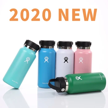 

Hydro Flask 32 oz Wide Mouth 2020 New Water Bottle With Straw Lid HydroFlask Stainless Steel Water Bottle Tumbler Bpa Free