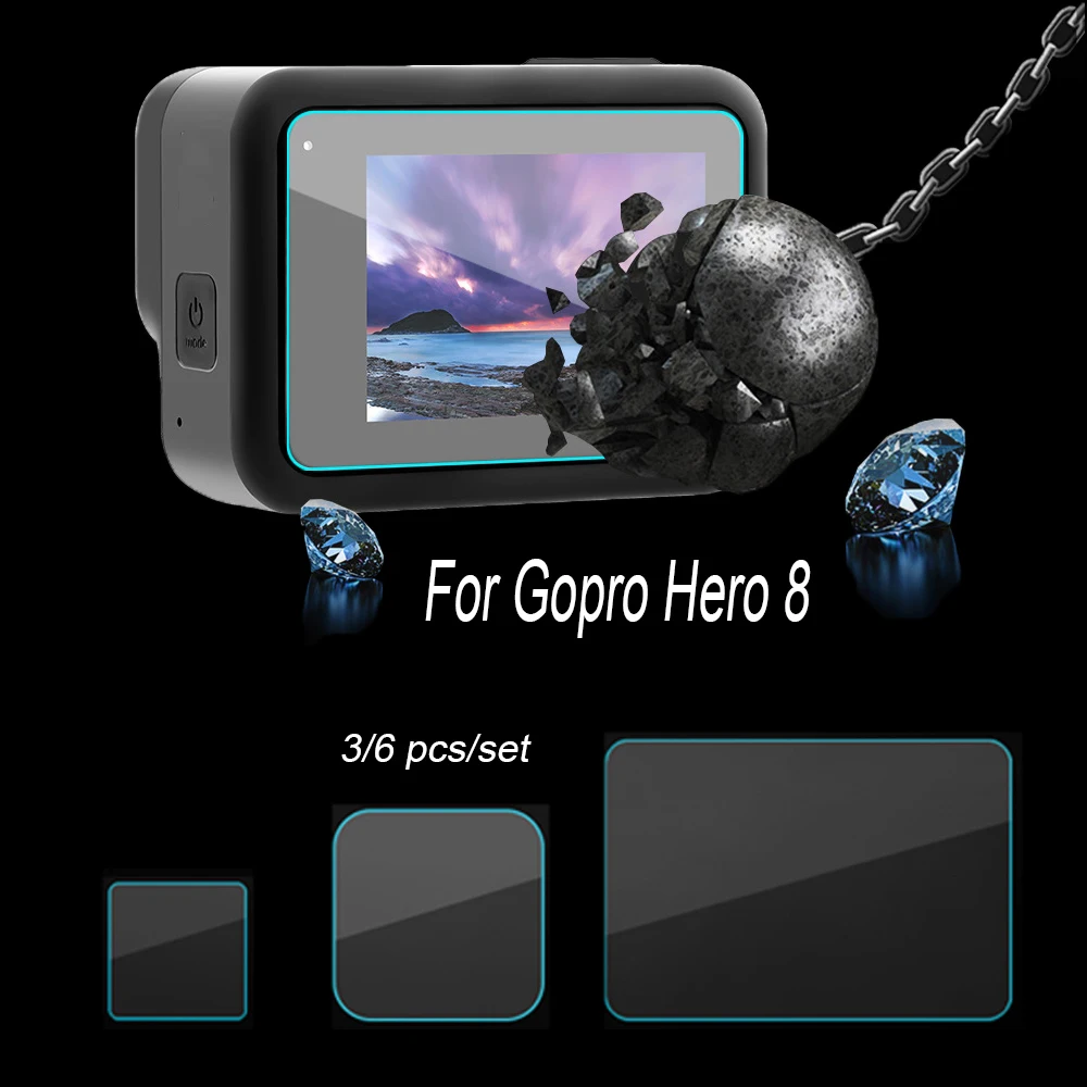 Защитная крышка для Gopro Hero 8 Черная Спортивная камера защитная пленка закаленное стекло Защита экрана для Gopro 8 аксессуары для камеры