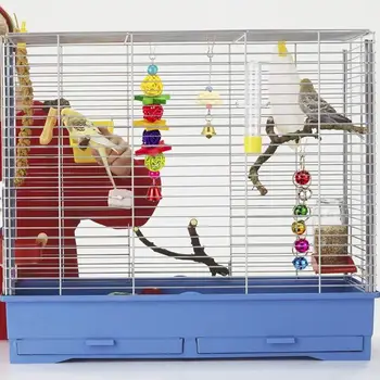

6 Pcs/set Parrot Color Wooden Blocks Tearing Toy Birds African Grey Cockatoos Perched Swing Hanging Toys D5BD