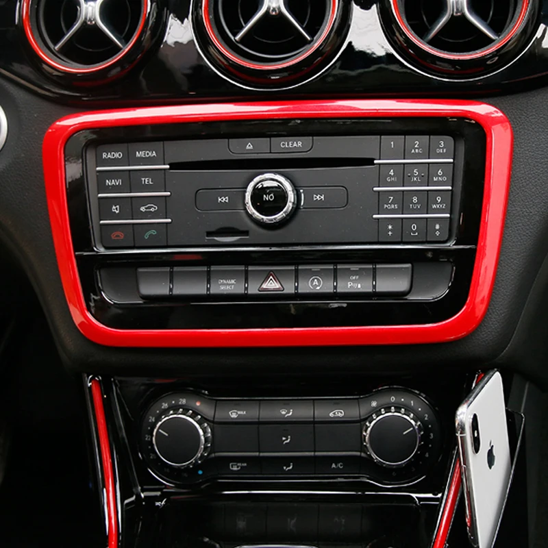 Carманго для Mercedes Benz A Class GLA CLA W176 авто центральная консоль CD рамка накладка наклейка хром аксессуары для интерьера