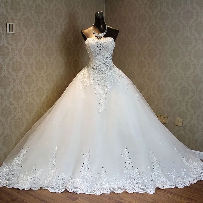 

2023 элегантное роскошное кружевное свадебное платье, винтажное женское платье, свадебные платья с кристаллами, Новинка