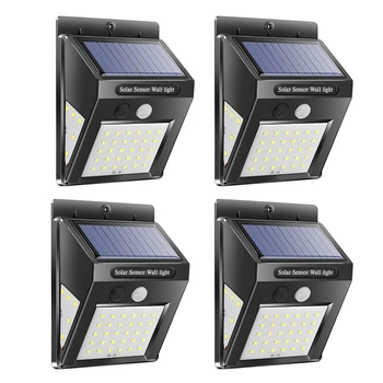 

30/40 LED Outdoor Solar Light PIR Motion Sensor 4pcs Solar Wall Lamp Waterproof Energy Saving Emergency Garden Yard Lights