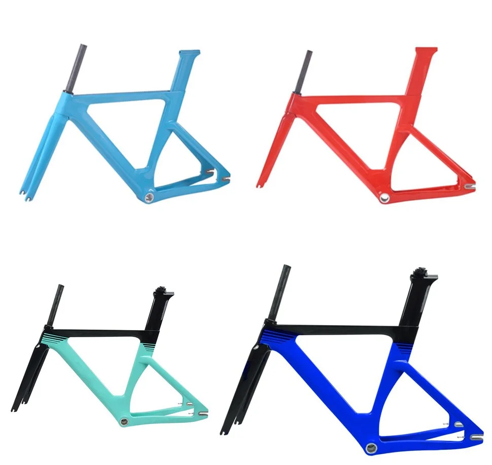 Excellent 2019 Carbon Track Frame Carbon Fiber Fixed Gear bike frame Carbon Racing Tracking bike Frameset 49/51/54/57cm with fork seatpost 1