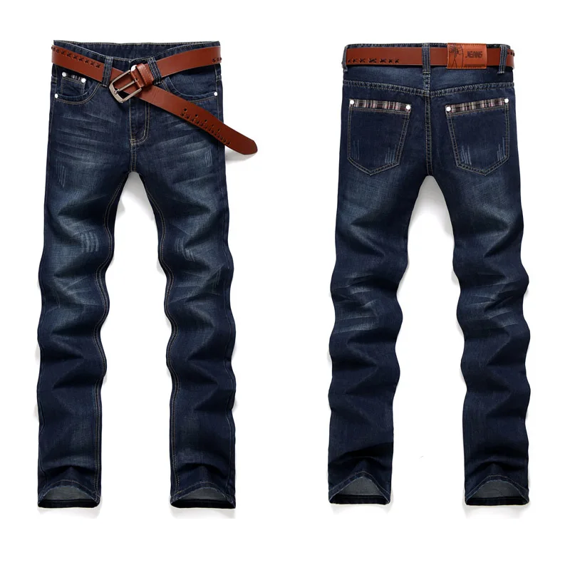 Fashion European American Style Stretch Men Jeans Luxury Men's Denim Trousers Slim Straight Deep blue Gentleman Mens#G50 Fashion European American Style Stretch Men Jeans Luxury Men's Denim Trousers Slim Straight Deep blue Gentleman Mens#G50