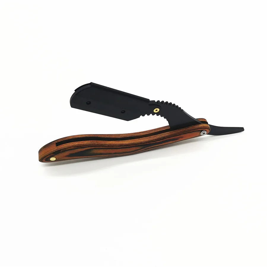 Vintage Razor Razor Wooden Handle Razor Stainless Steel Straight Razor Holder G1105