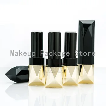 

5/10/30/50/80pcs 12.1mm Black Empty Diamond Lipstick Tube Cosmetic Lip Rough Pipe Lip Gloss Container Chapsticks Shell Packing