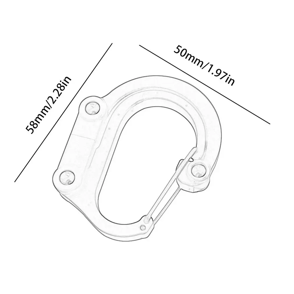 Multi-Function Carabiner Aluminum Alloy D-Type Buckle Outdoor Safety Products Metal Carabiner Can Bear 15Kg