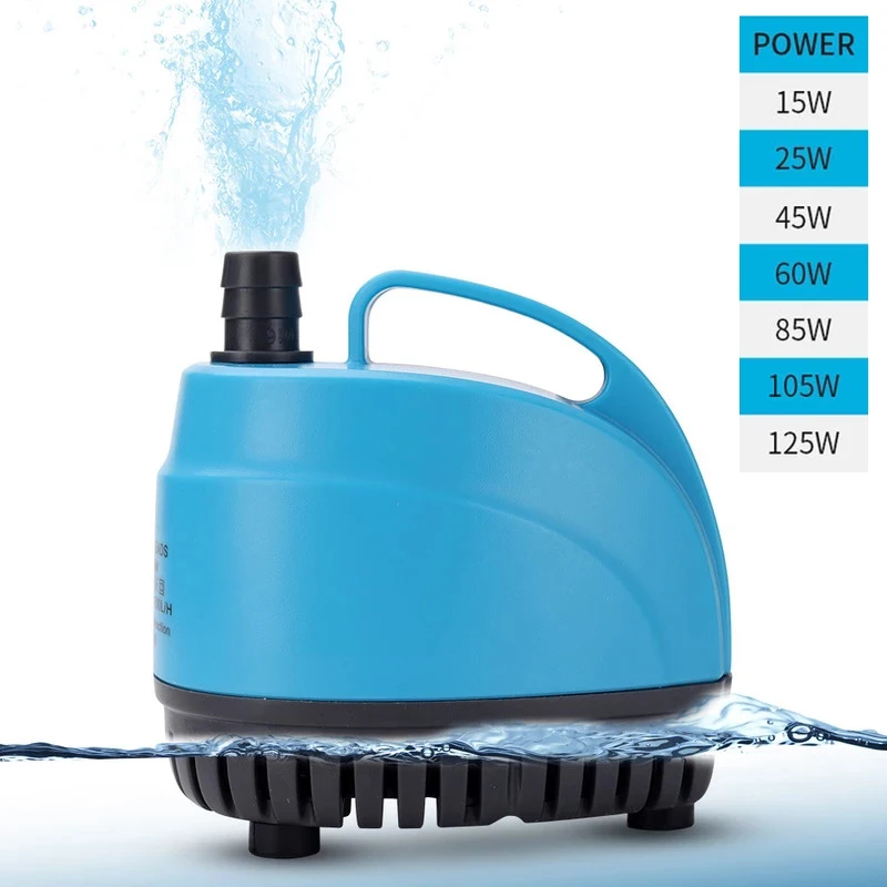 

220-240V Silent Tank Tank Bottom Suction Pump Turtle Tank Low Water Submersible Pump Fish Pond Rockery Pump 15-125W