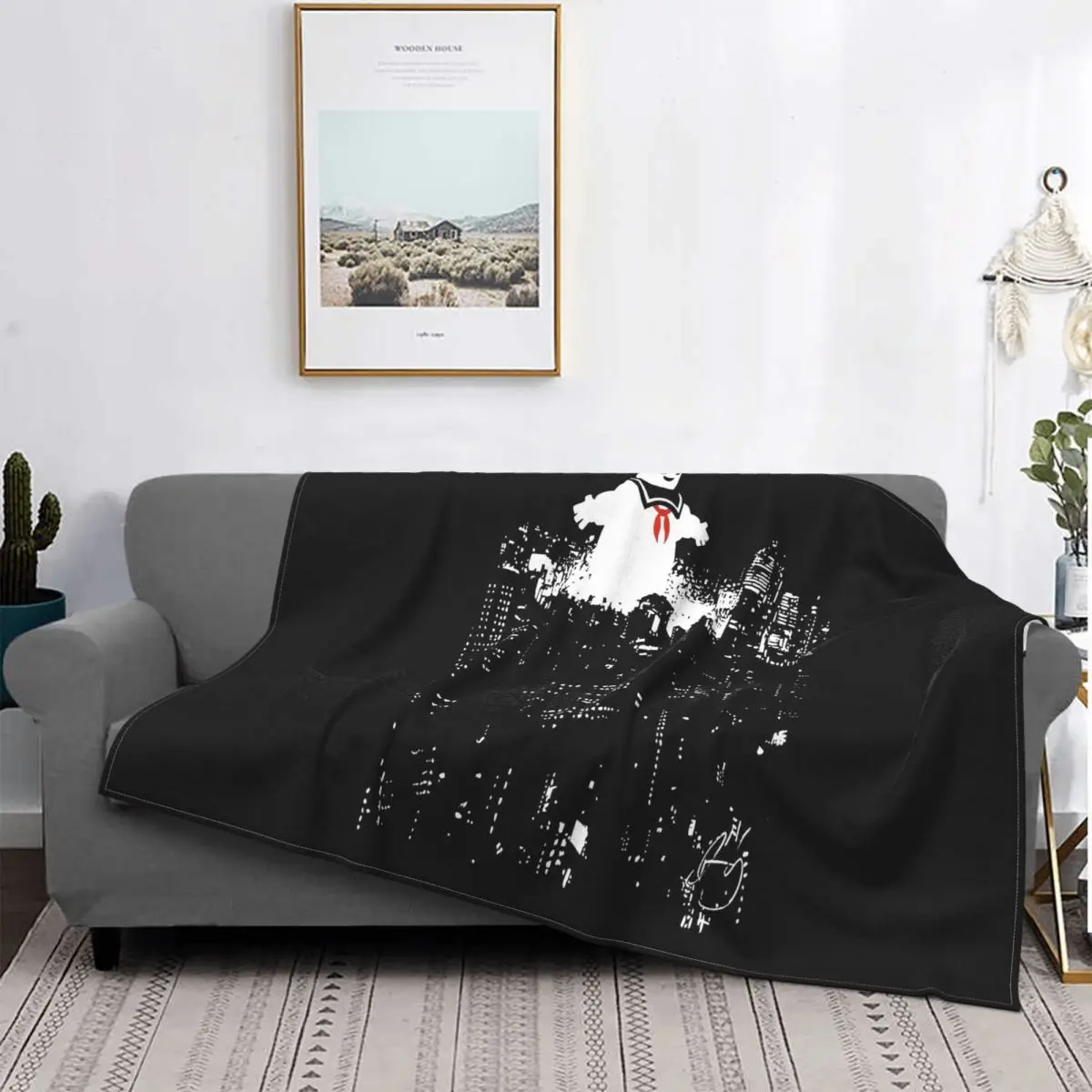 Stay Puft Ghostbusters Unisex Funny Wholesale City Halloween Sizes Newb Flannel Blanket | Дом и сад