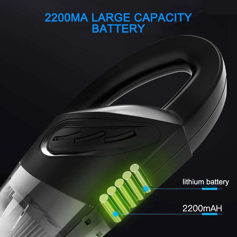 AOZBZ 120w многофункциональный фильтр беспроводной пылесос светодиодный свет Высокая усиленная сушка влажный портативный беспроводной автомобильный пылесос