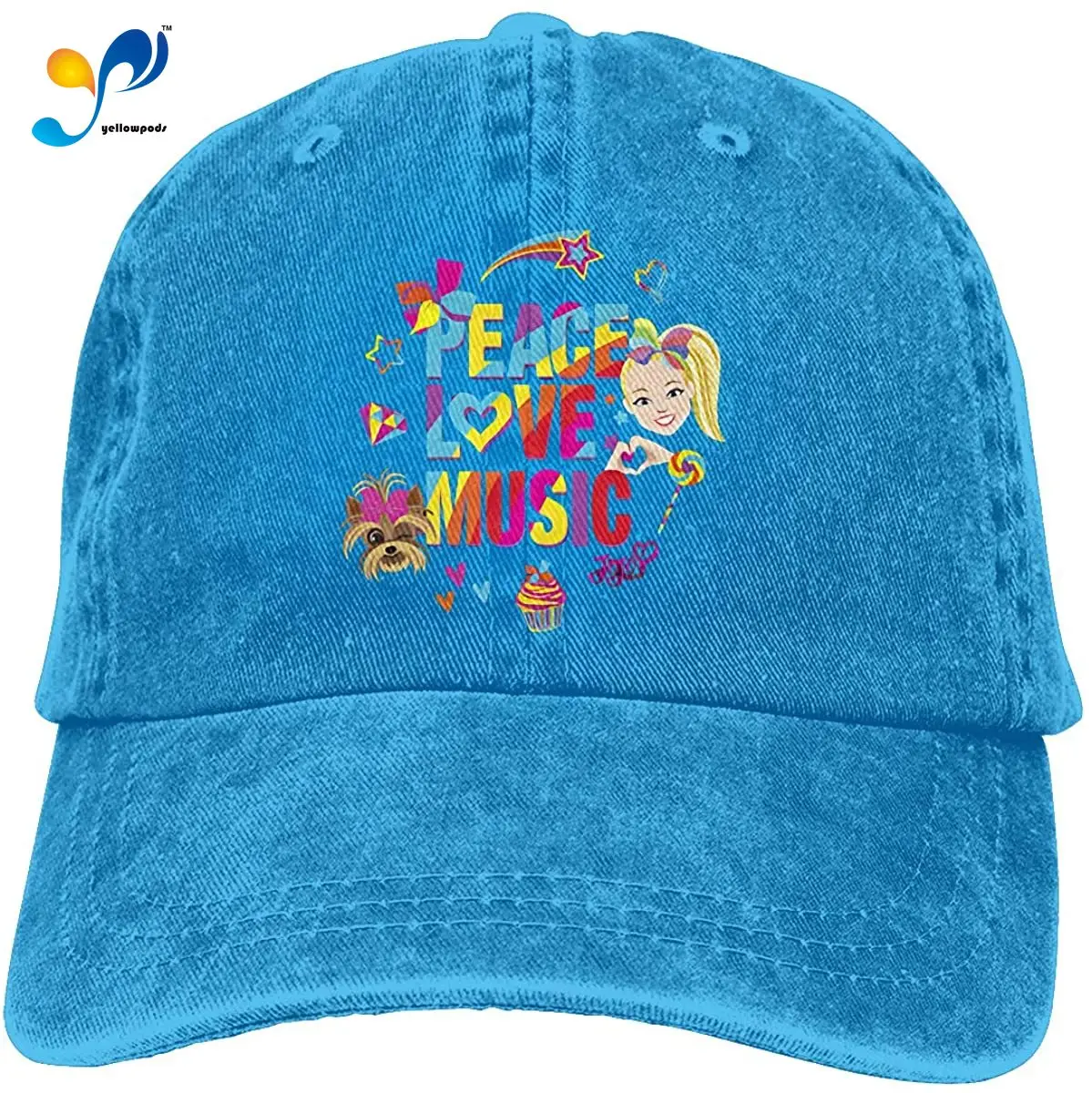 Винтажная Регулируемая Бейсболка унисекс JoJo Siwa Peace Love Music Rainbow | Аксессуары для