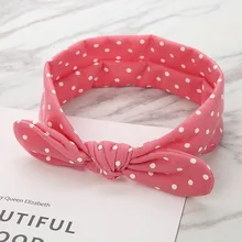 Алиэкспресс Лидер продаж европейский и американский лидер продаж детская лента для волос эластичная ткань кролик Ушастый горошек бант для волос