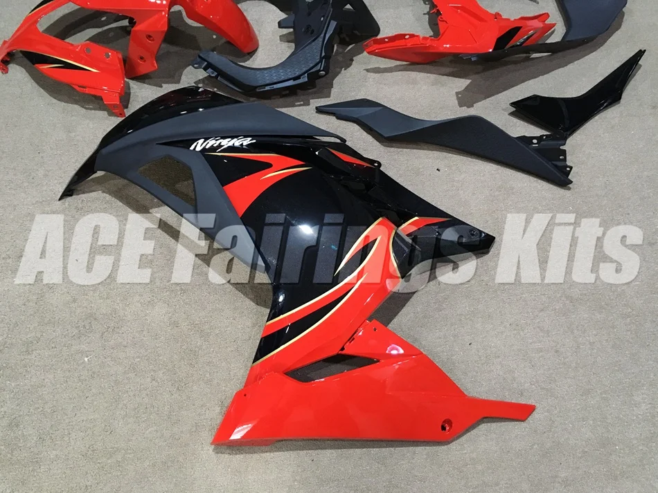 ABS обтекатель комплект для Kawasaki Ninja300 EX300 300R 2013 13 14 15 16 17 Обтекатели набор(литья под давлением) красный черный