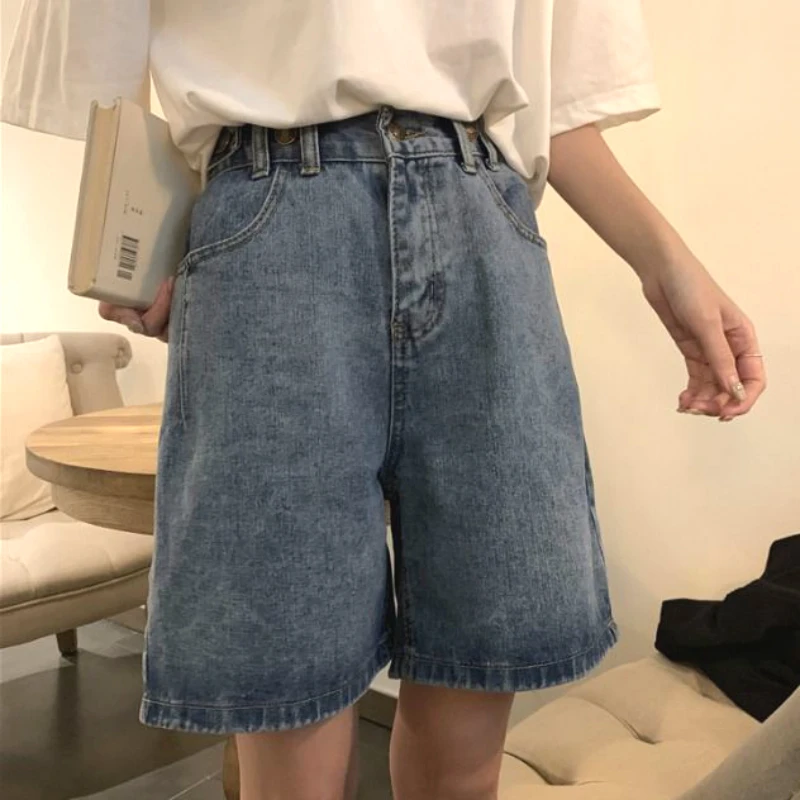 Shorts Women Vintage Adjust High Waist 
